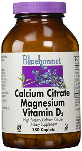 Bluebonnet - calcio citrato magnesio vitamina D3 - 180 cápsulas