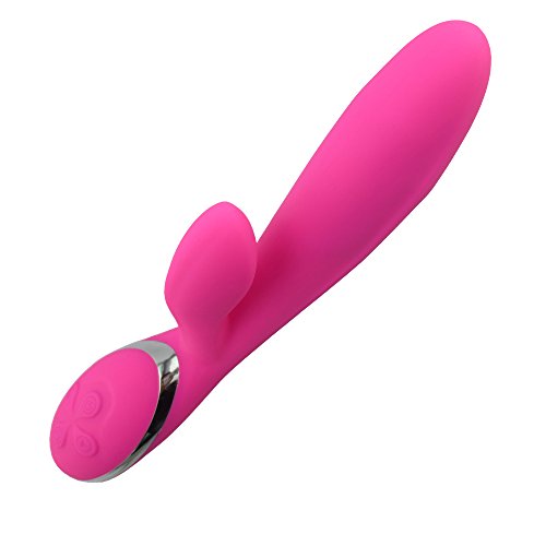 Juguetes del sexo ROWAWA recargable 12 función vibración calentable vibrador para estimulador de punto G de las mujeres (rosa)