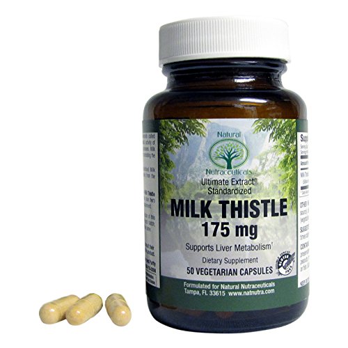 Nutra natural - Premium leche Thistle suplemento - máxima calidad - Made in USA - Silymarins vegano - vegetariano - sin gluten - 50 cápsulas - 175 mg