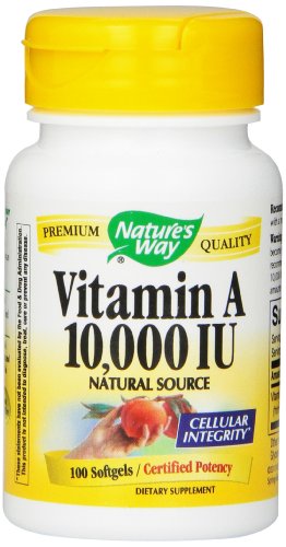 Forma vitamina de la naturaleza A 10.000 UI, 100 cápsulas