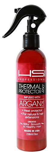 HSI 450 profesionales de Protector térmico con aceite de argán para la plancha, con vitaminas a, b, c y d, libre de sulfato, Made in USA, 8oz
