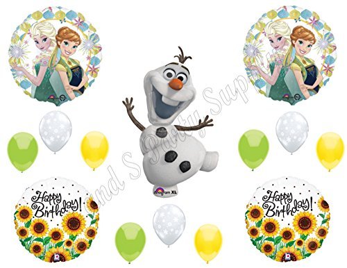 FIEBRE helada girasoles Olaf feliz cumpleaños globos decoración suministros verano Elsa Ana por Anagrama