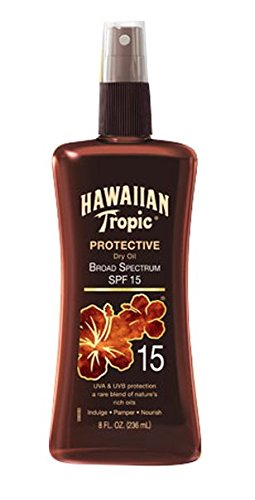 Hawaiian Tropic bloqueador solar protector bronceado aceite seco amplio espectro solar protector solar Spray - SPF 15, 8 onzas