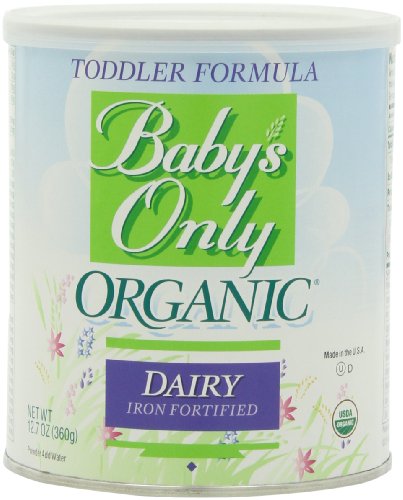 Bebé niño sólo orgánica fórmula, lácteos plancha botes fortificadas, 12,7 onzas (paquete de 3)