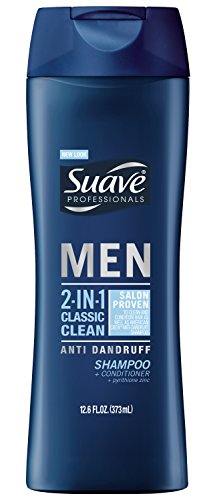 Suave Professionals hombres 2 en 1 Shampoo + acondicionador, clásico limpio Anti caspa onzas 12,6