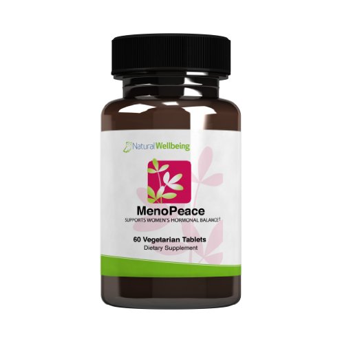 Bienestar natural - MenoPeace - para equilibrio Hormonal - trébol rojo y soja isoflavonas - fitoestrógenos naturales de mujeres - frasco de 60 tabletas