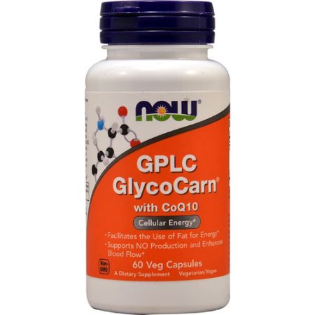 NOW Alimentos GPLC GlycoCarn con la coenzima Q10 Soporte energía celular, 60 Ct