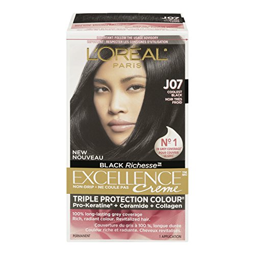 L ' Oreal Paris Excellence Creme Color del pelo, Rich Black 1N (embalaje puede variar)