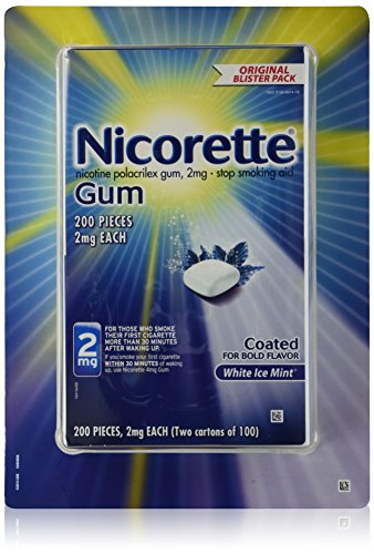 Chicles Nicorette, blanco hielo de menta, 200 piezas, 2 mg cada