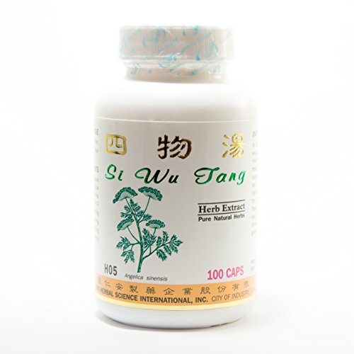 Cuatro hierbas fórmula de suplemento dietético de mujeres 500mg 100 cápsulas (Si Wu Tang) 100% hierbas naturales