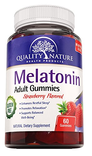 -Natural de Gummies adultos dormir píldoras con más fuerza - melatonina 5 Mg gomosa por porción - mejora la calidad del sueño - melatonina mejora bienestar fresa saborizada - libre de Gluten - todo Natural - Pareve y Halal certificado