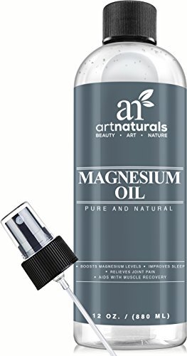 Arte productos naturales magnesio aceite 12 Oz - Desodorante Natural mejor - reduce las migrañas | Dolor muscular y alivio de la articulación