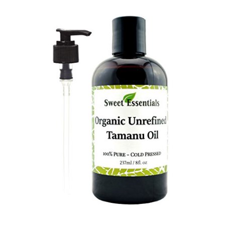 Orgánica sin refinar aceite de Tamanu | 8 oz | Importado de Tahití | 100% pura | Prensado en frío | Edad Punto y reducción d