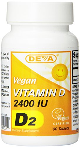 Deva vegana vitaminas vegano vitamina D 2400 UI, 90-Conde