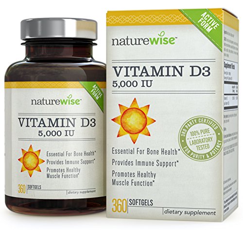 NatureWise vitamina D3 5.000 IU en aceite de oliva ecológico, no-GMO, grado USP, 360 cuenta