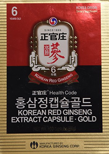 Cápsulas de extracto de Ginseng Rojo de Corea KGC Cheong Kwan Jang (100 cápsulas)