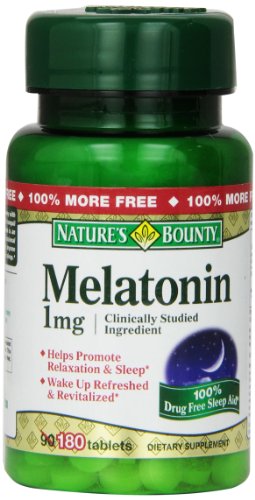 Recompensa melatonina de la naturaleza 1mg, 180 tabletas