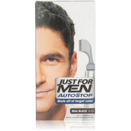 Just For Men AutoStop Color de pelo real Negro A-55 1 Cada (paquete de 4)