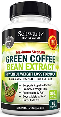 Extracto de grano de café verde 800mg con ACG - Extra Strength peso pérdida píldoras con 50% ácido clorogénico - grano de café verde para no adelgazar - efectos secundarios - hecho en Estados Unidos. Garantía de devolución de dinero