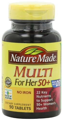 Naturaleza hizo múltiples para sus 50 + múltiples vitaminas y minerales, 90 tabletas (paquete de 3)