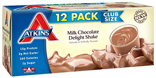 Shake de Atkins listo para beber, delicia de Chocolate con leche, envases asépticos de 11 onzas (Pack de 12)