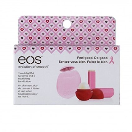 EOS Limited Edition mama cáncer conciencia colección - color de rosa, bálsamo labial y loción de mano 3-pack