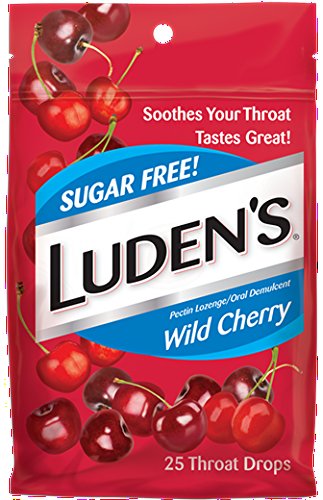 Ludens garganta gotas, azúcar gratis, Wild Cherry 25 cada uno (Pack 6)