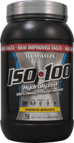 Hidrolizado de Dymatize ISO-100 aislado de proteína de suero 100% - Banana Lisa 1,6 libras