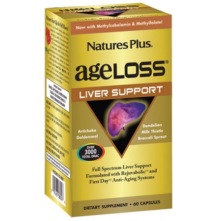 Natures Plus. AgeLoss Liver Support Cápsulas 60 comprimidos. Sin gluten. vegetariano