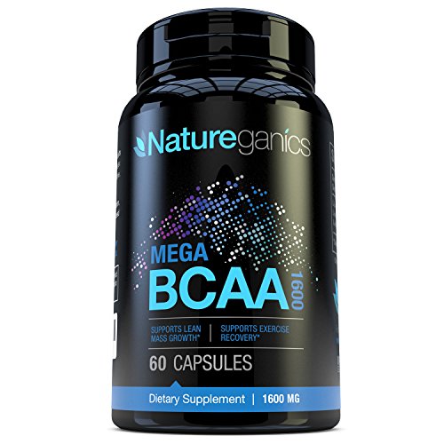 Natureganics aminoácidos BCAA MEGA 1600, 60 cápsulas