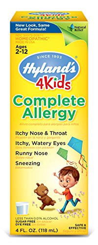4 niños de Hyland's completan jarabe de alivio de la alergia, alivio Natural alergia interior y al aire libre, 4 onzas