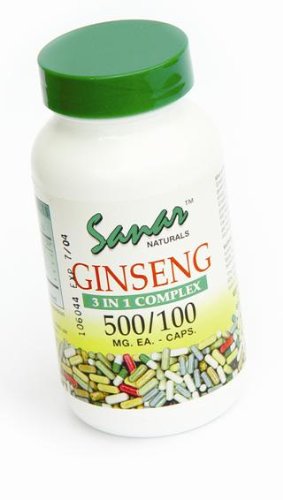 Naturals sanar Ginseng Complex - siberiano Coreano Ginseng americano con pasión flor 500mg/100 Caps