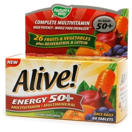 Alive- Energía 50- multivitaminas 60 ea (paquete de 4)