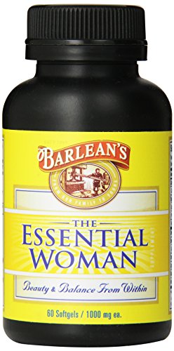 Aceites bio mujer esenciales 1000 mg cápsulas de Barlean, frasco de 60 cápsulas