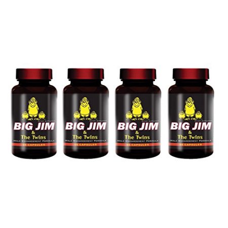 Big Jim &amp; The Male Enhancement gemelos fórmula natural 60 pastillas por botella 4 botellas