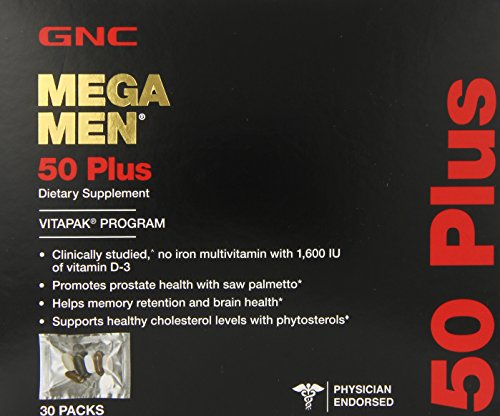 GNC Mega Men 50 Plus cápsulas Vitapak, cuenta 30