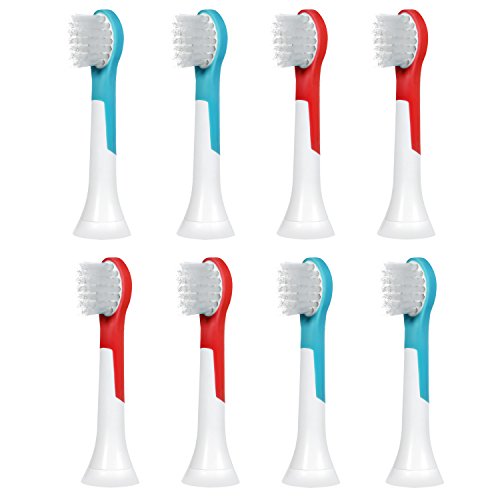 8pcs (2 x 4) cabezas de cepillo de dientes E-Cron®, reemplazo para Philips Sonicare niños pequeños. Totalmente Compatible con todos Sonicare para niños modelos.