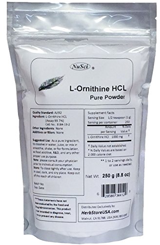 NuSci pura L-ornitina en polvo 250g (8,8 oz) AJI calidad