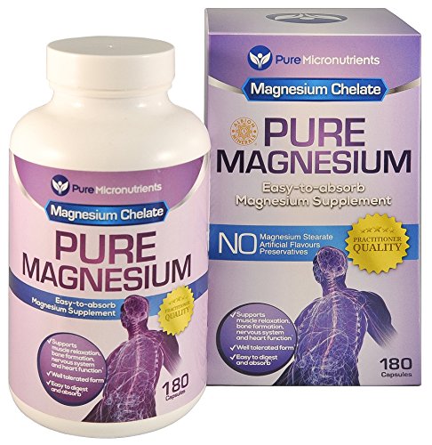 Magnesio puro - glicinato de magnesio Premium suave (Albion quelatado magnesio), 200mg, 180 cuenta