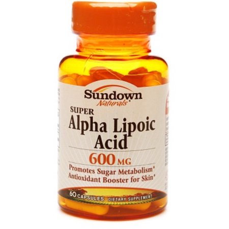 Sundown Naturals Súper ácido alfa lipoico 600 mg cápsulas 60 ea (Pack de 4)