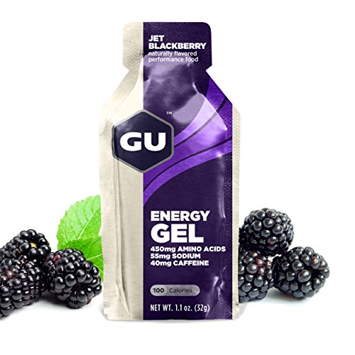 Original de GU deportes nutrición energía Gel, Jet Blackberry, conteo de 8