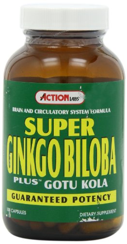 Laboratorios de acción Super Ginkgo Biloba Plus, cápsulas, cuenta 100