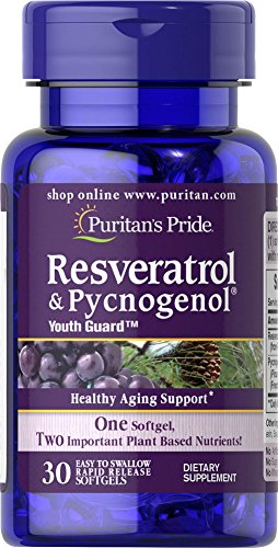 Pride Resveratrol de Puritan 100 mg y Pycnogenol 30 mg-30 cápsulas