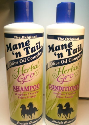 Melena y cola herbario Gro Shampoo y acondicionador oliva aceite complejo 12 oz