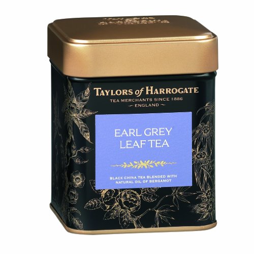 Taylors de Harrogate Earl gris hoja té, hojas sueltas, 4,41 onzas lata