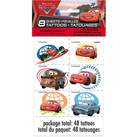 Los tatuajes de Disney Cars, 48ct