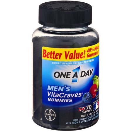 One A Day VitaCraves masculino multivitamínicos Gummies de la fruta CT 70 (paquete de 4)