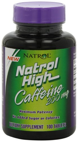 Natrol alto cafeína 200mg comprimidos, 100-cuenta