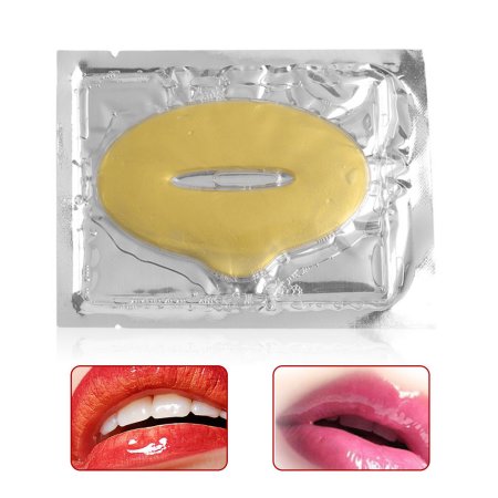 1pcs / 10pcs del colágeno del oro Cristal máscara del labio Anti Aging Antiarrugas humedad Máscaras Esencia del labio por las mujeres de señora
