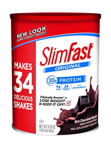 Slim Fast Original, reemplazo de comidas sacudir Mix, rico Chocolate real, onza 31,18